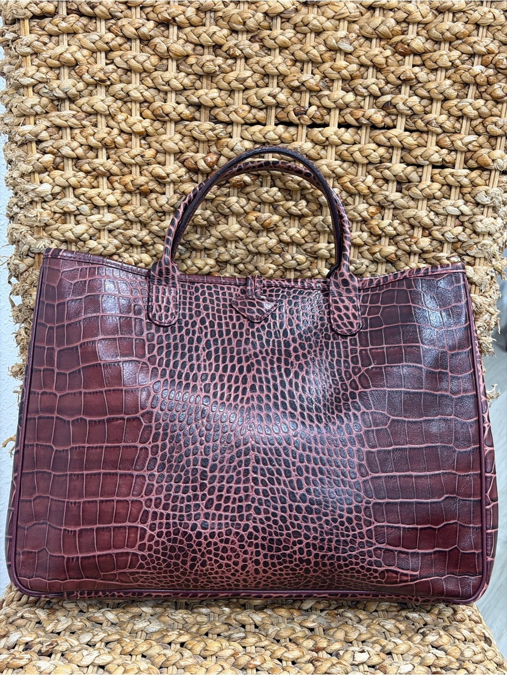 Longchamp Roseau Tote Crocodile-Embossed Leather - Picture 2 of 12